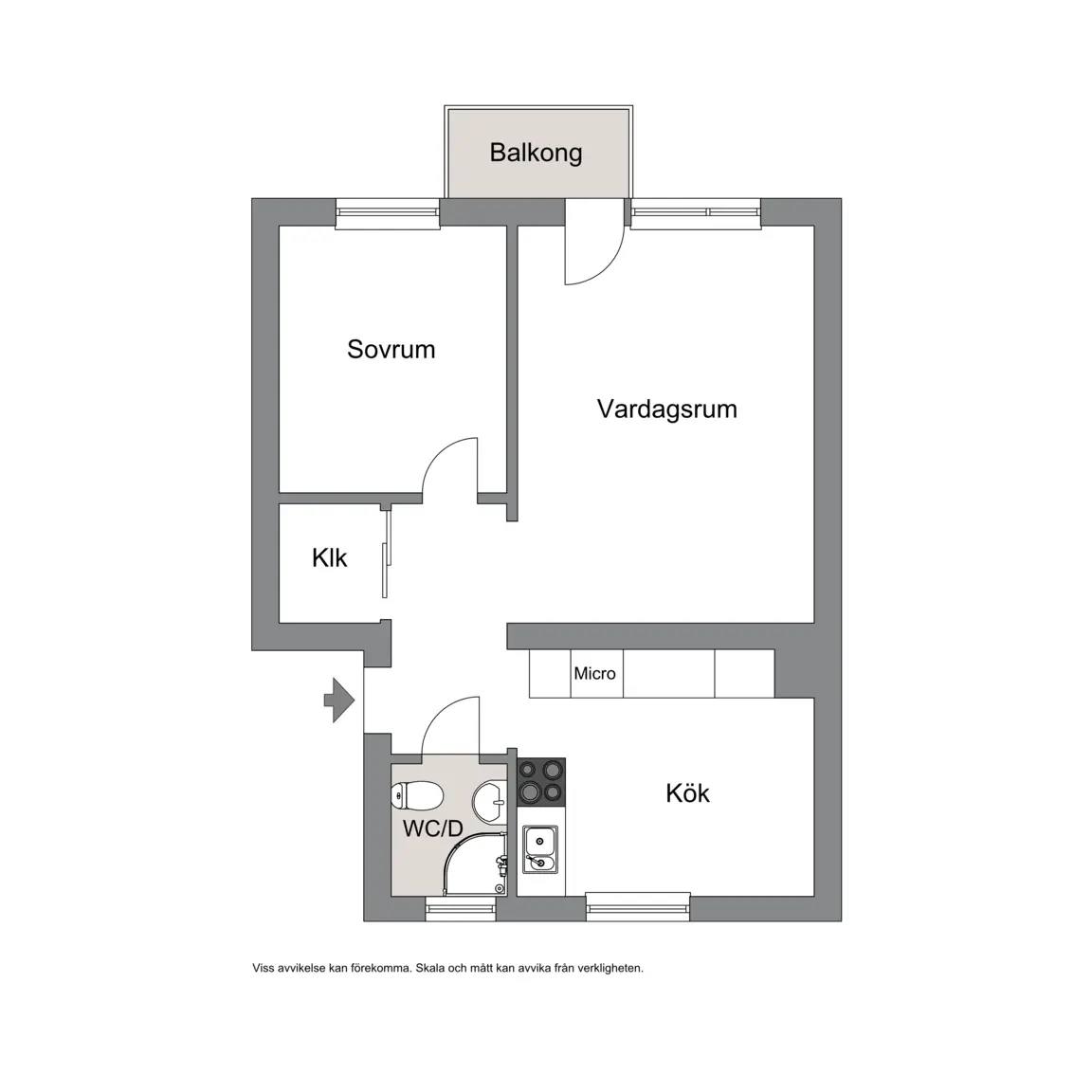 Planritning för Mejerigatan 12 C