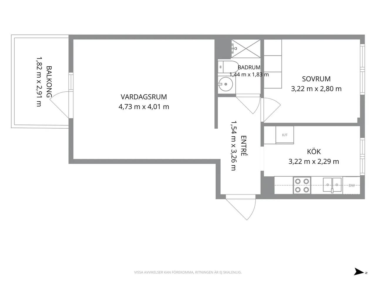 Floor plan for Kobergsgatan 28