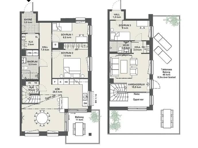 Floor plan for Skålsnäcksgränd 4