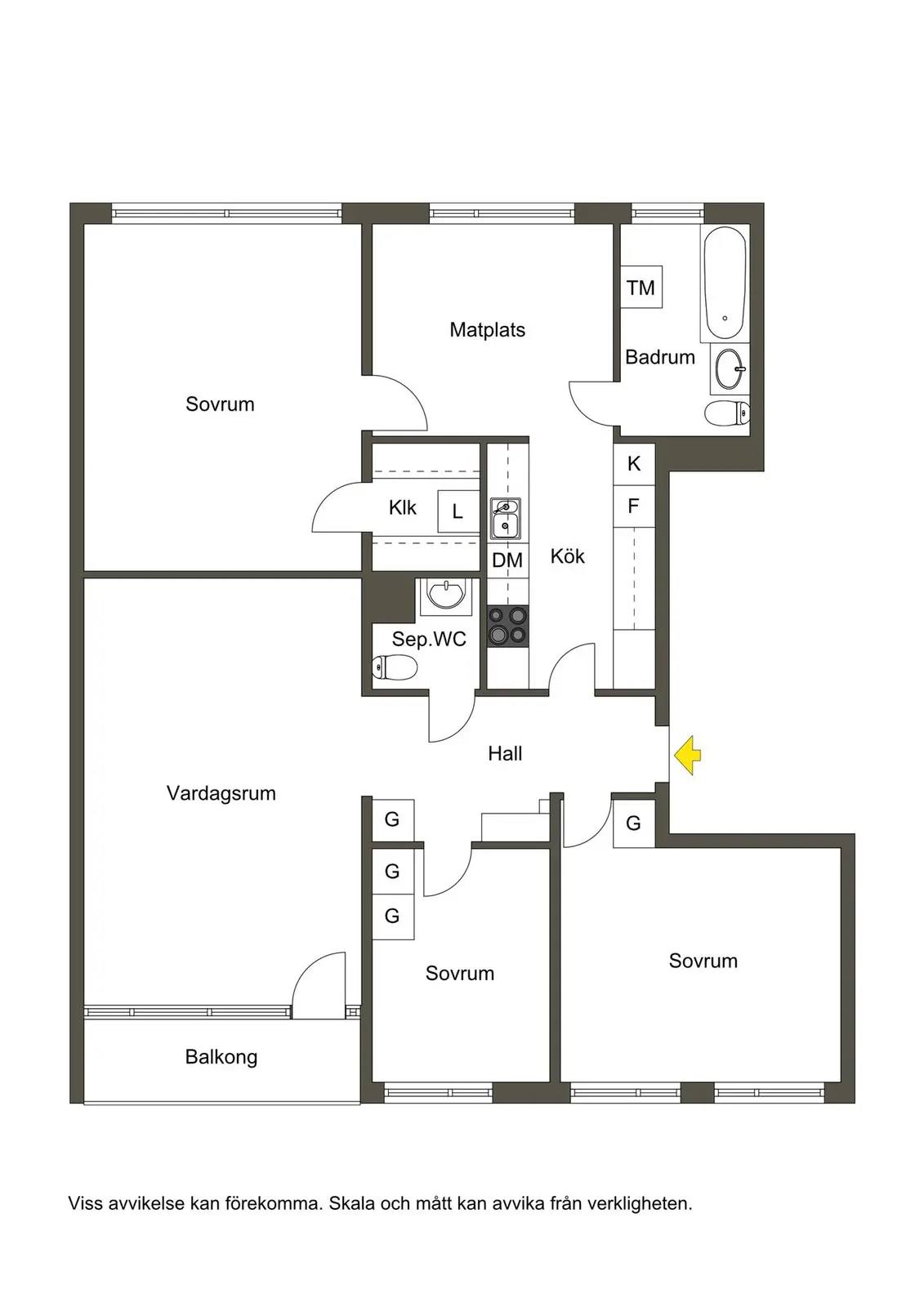 Planritning för Storvretsvägen 55