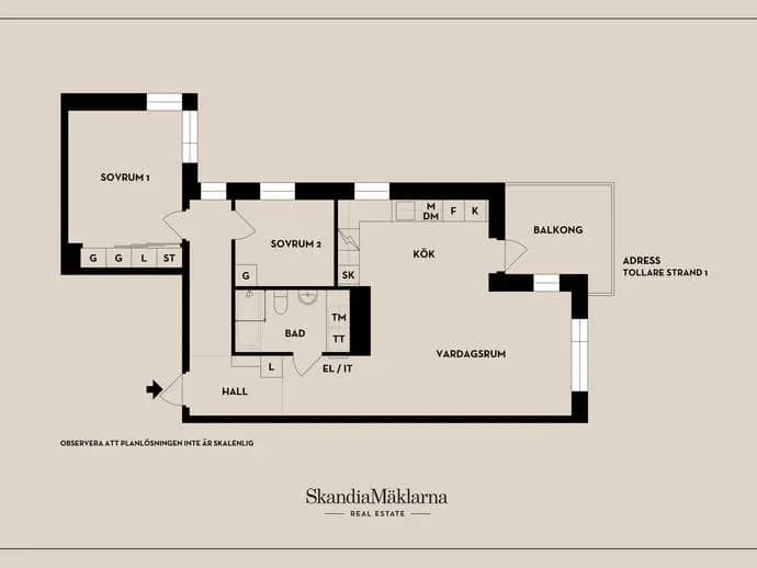 Floor plan for Tollare strand 1