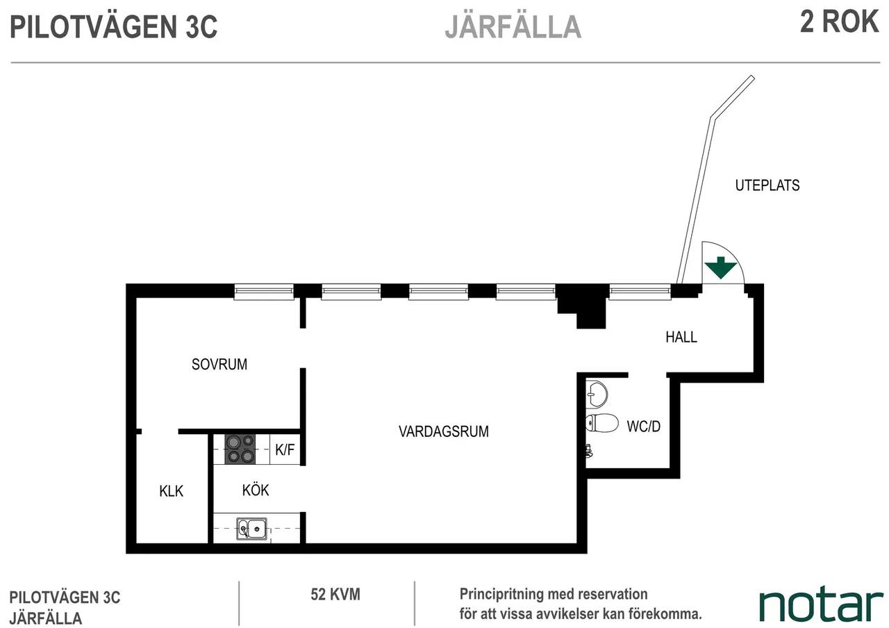 Floor plan for Pilotvägen 3C