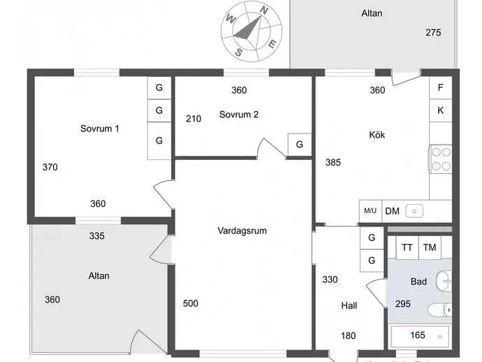 Planritning för Katrinebergsvägen 103A