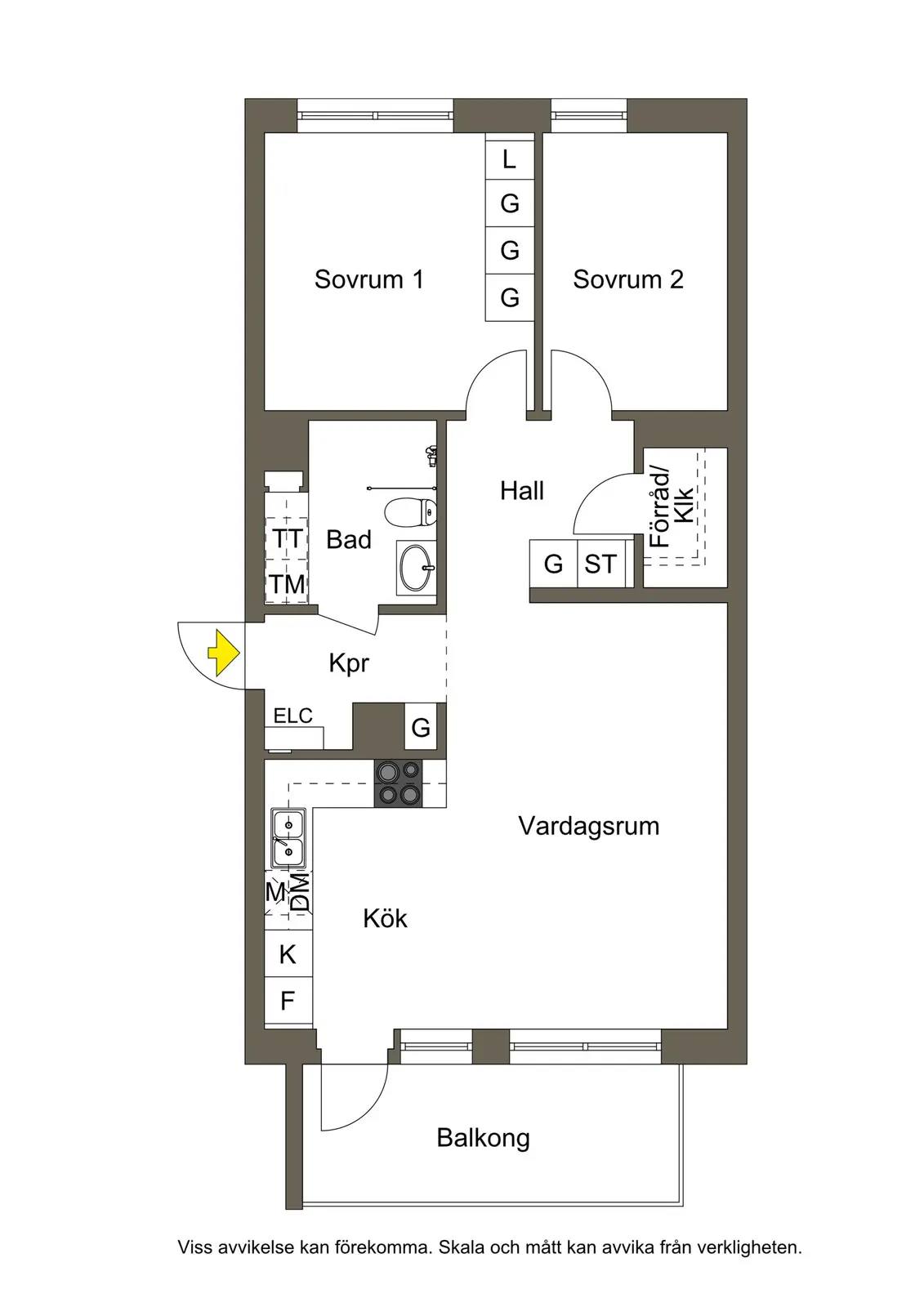 Planritning för Kolonnvägen 68, våning 3