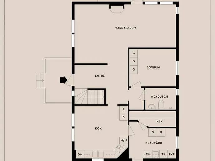 Planritning för Bivägen 6B
