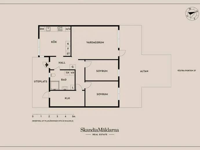 Floor plan for Västra Porten 27