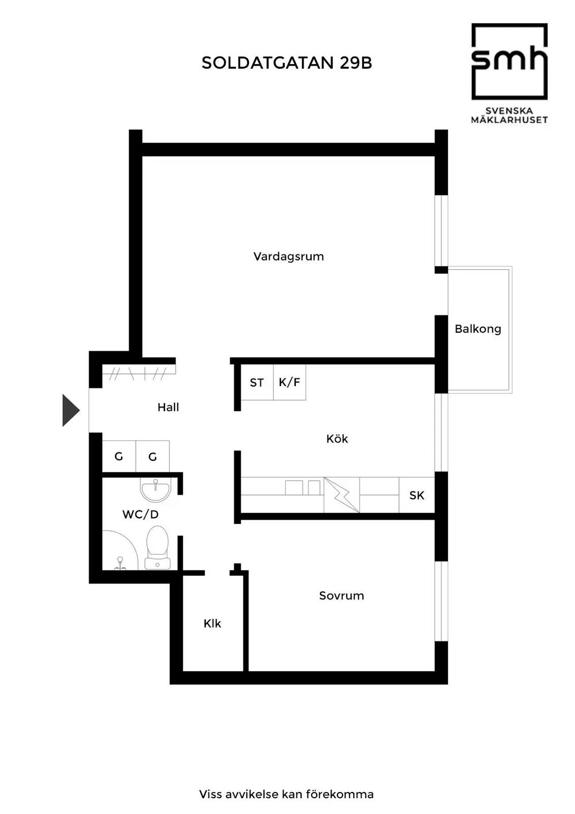Planritning för Soldatgatan 29B