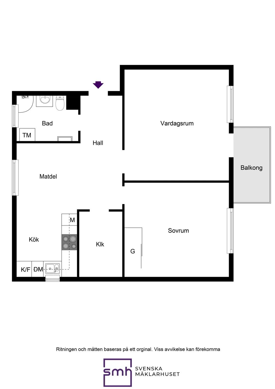 Floor plan for Galonvägen 11 3tr
