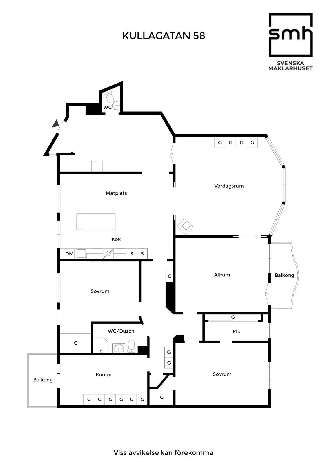 Planritning för Kullagatan 58