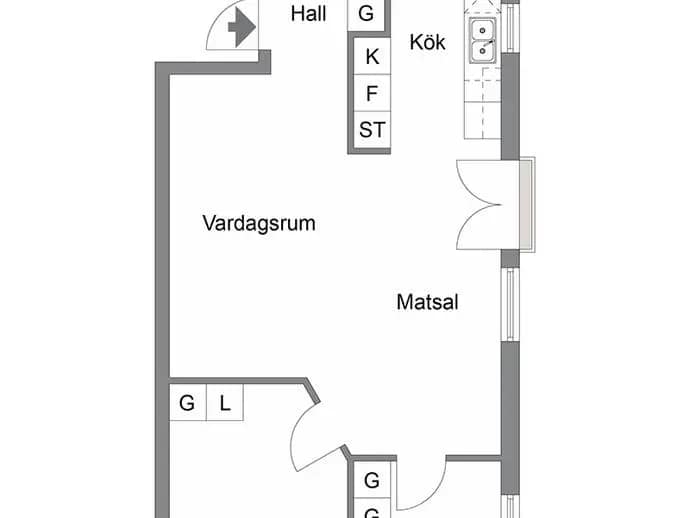 Floor plan for Kryddgårdsgatan 21B