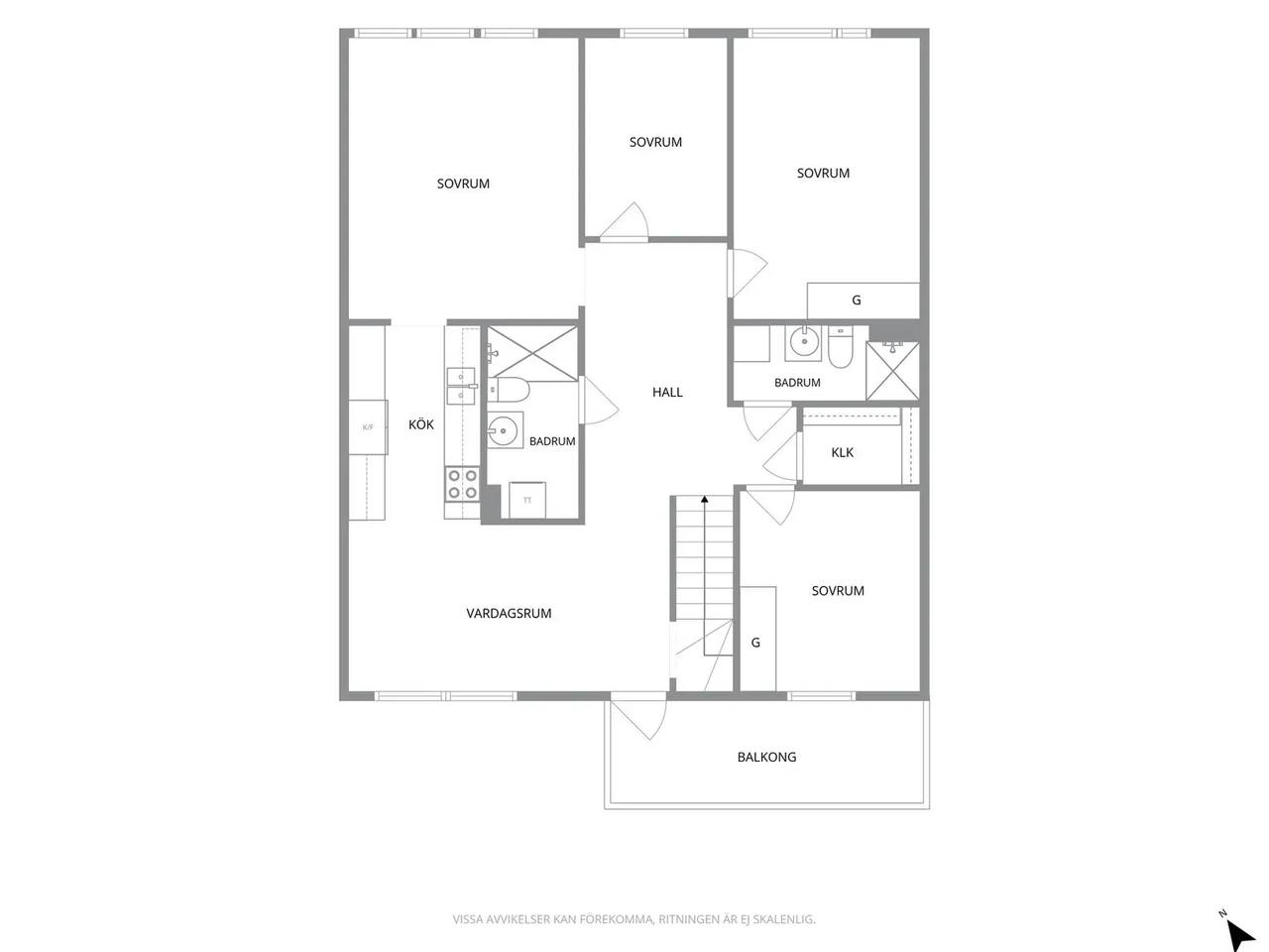 Floor plan for Östanvindsgatan 1F