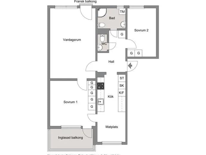 Floor plan for Rosenholmsvägen 5B