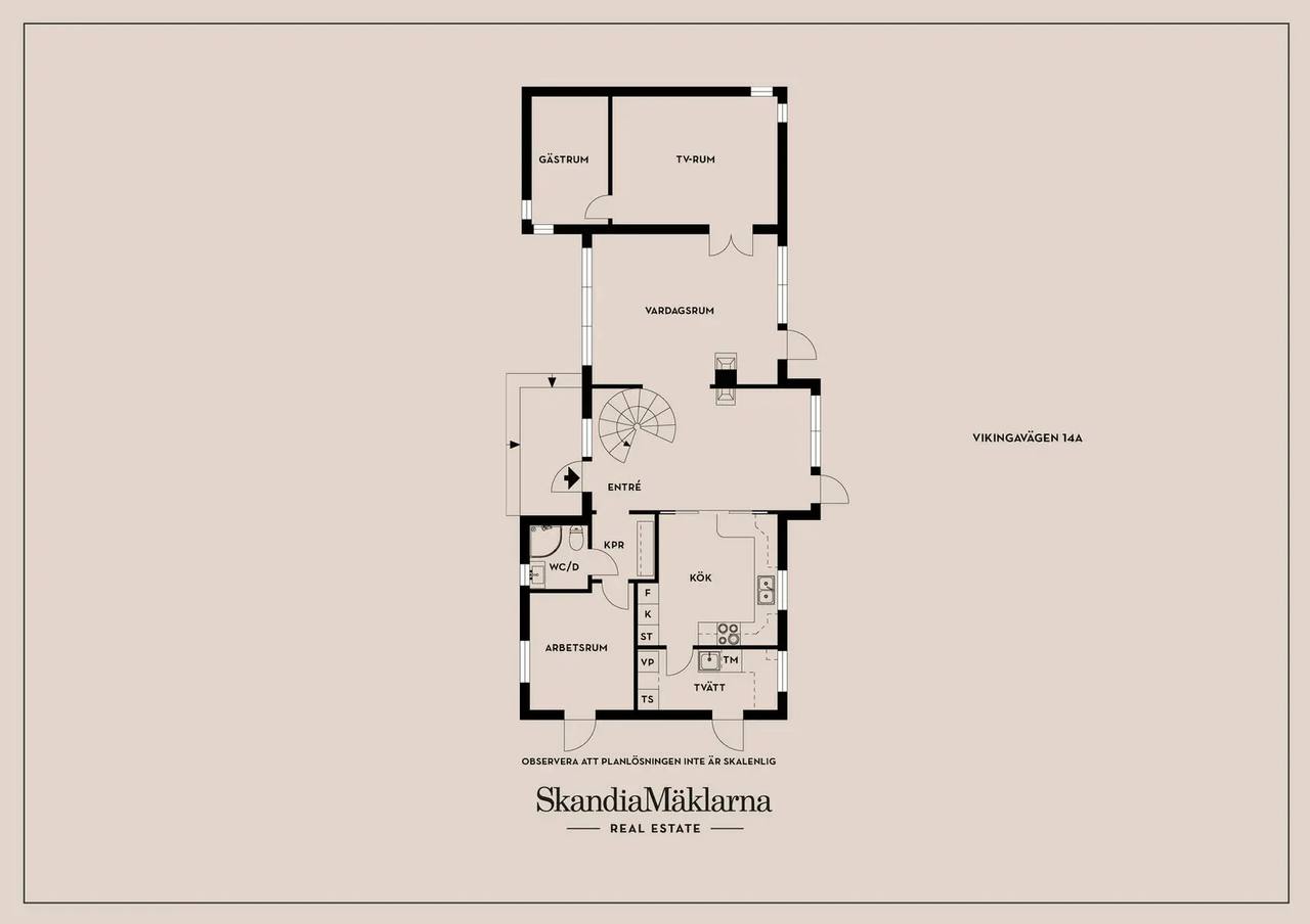 Floor plan for Vikingavägen 14A