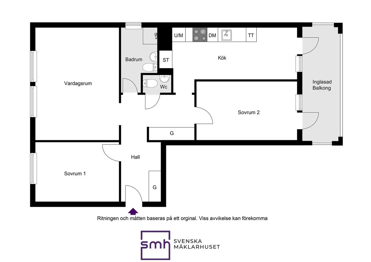 Floor plan for Södra Gulsparvsgatan 36