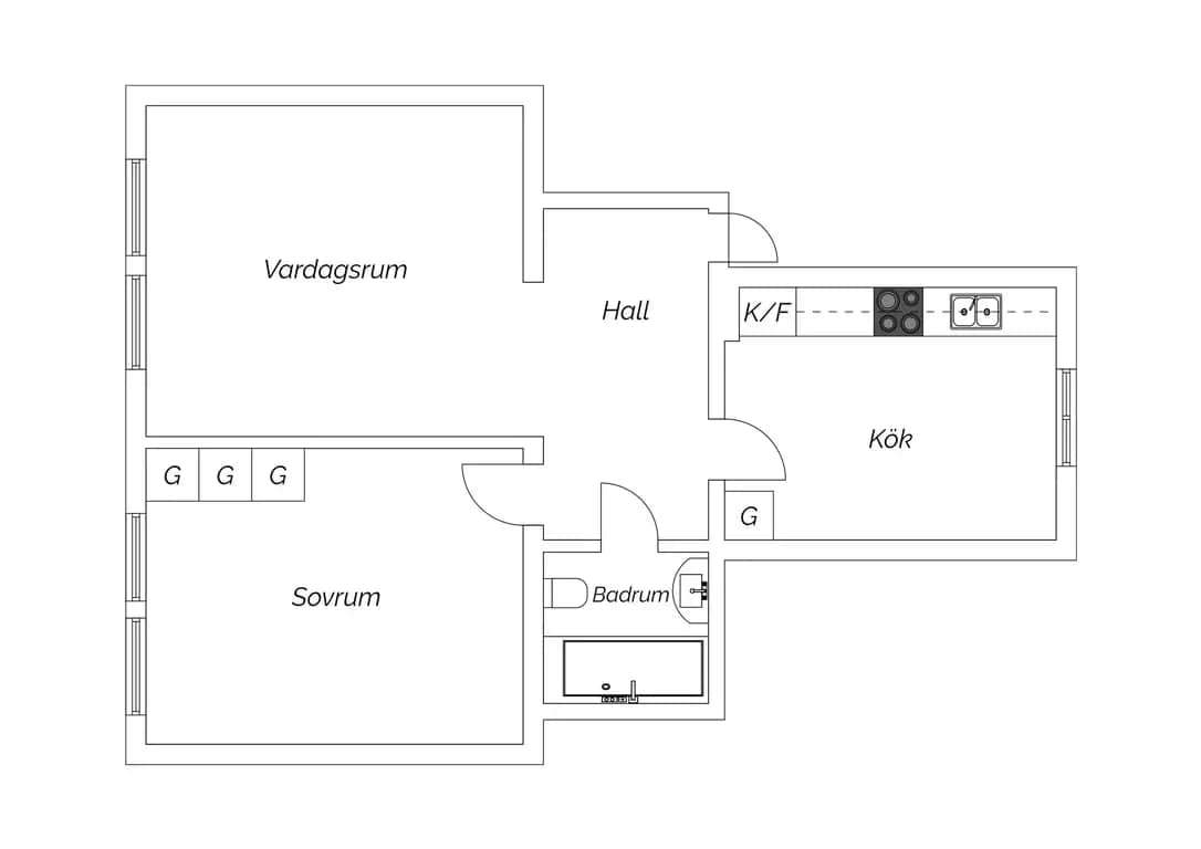 Planritning för Herrhagsgatan 16B