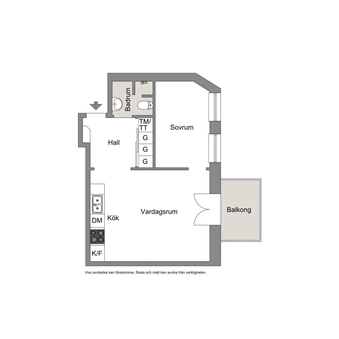Floor plan for Norrbackagatan 60, 4 tr
