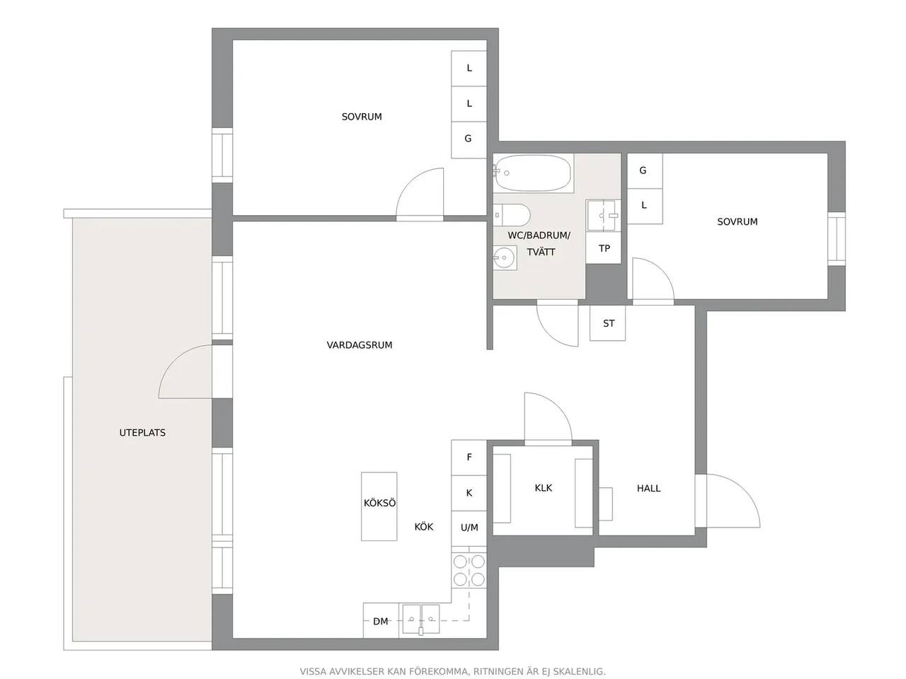 Floor plan for Lövekullevägen 3B