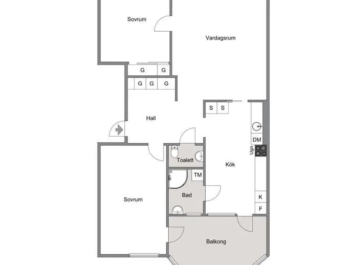 Planritning för Lerum Andersvägen 126