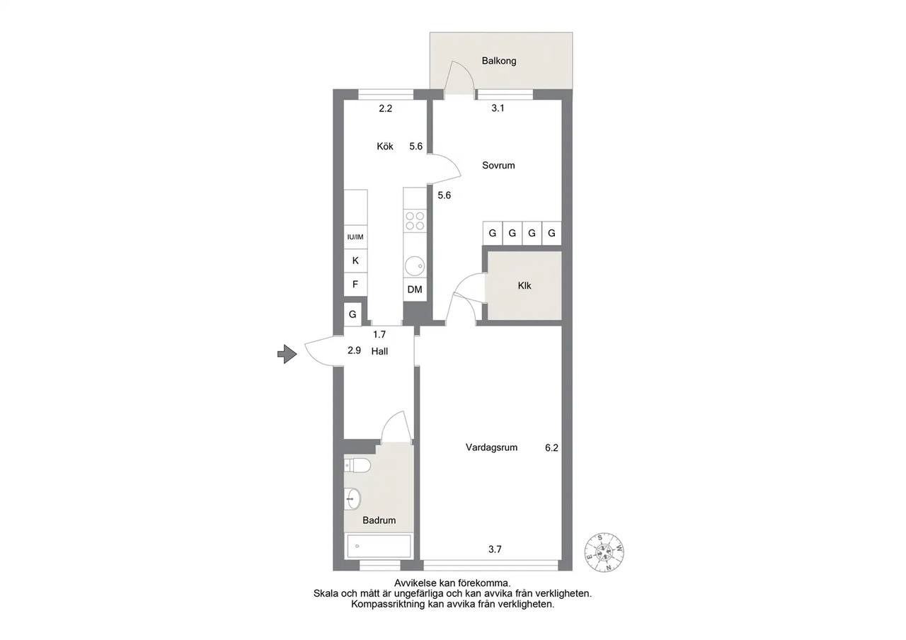 Floor plan for Fortunagatan 3 D