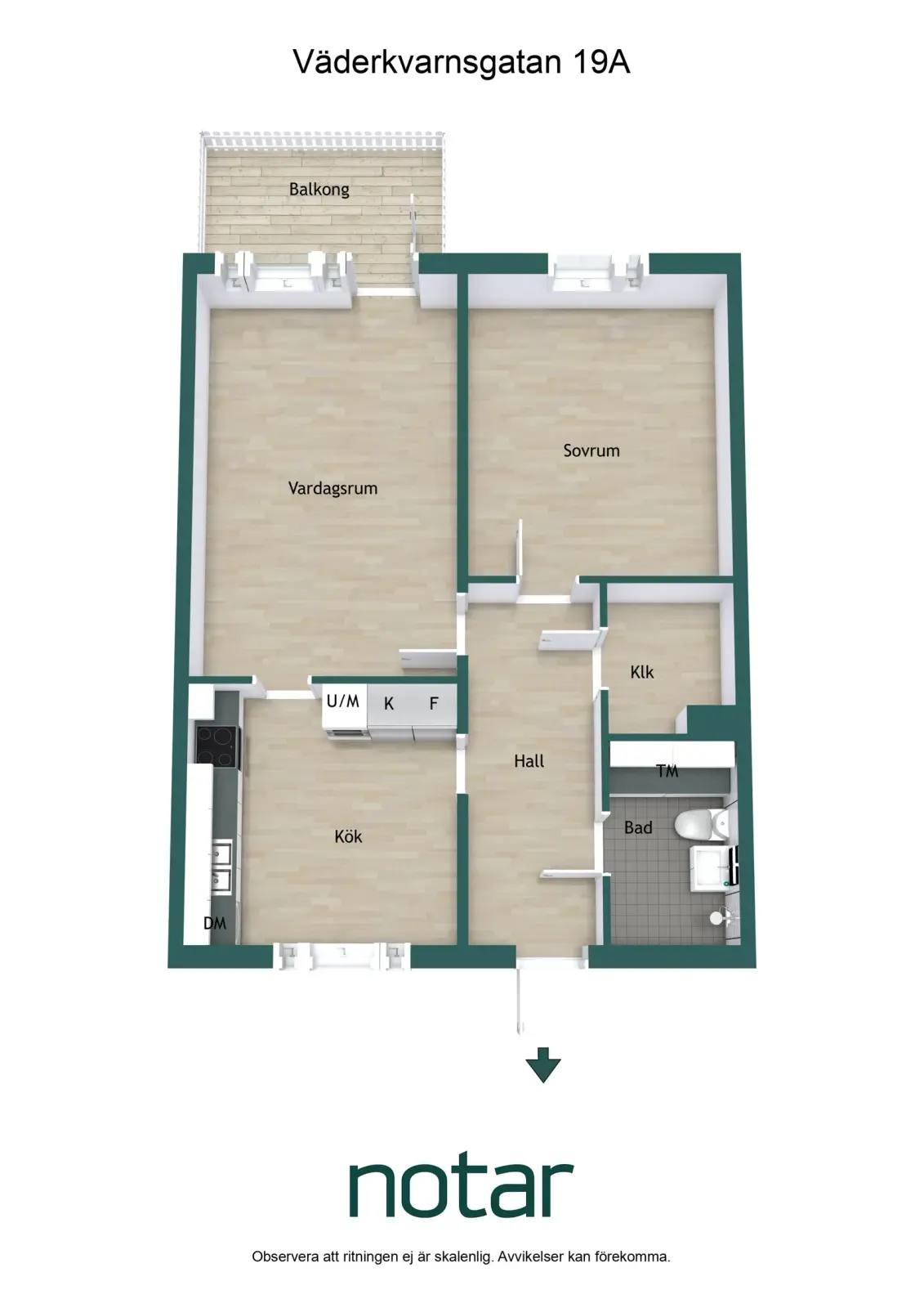 Planritning för Väderkvarnsgatan 19A