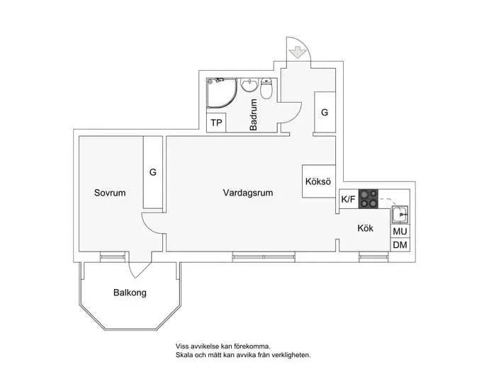 Floor plan for Kungsklippevägen 7, 1tr