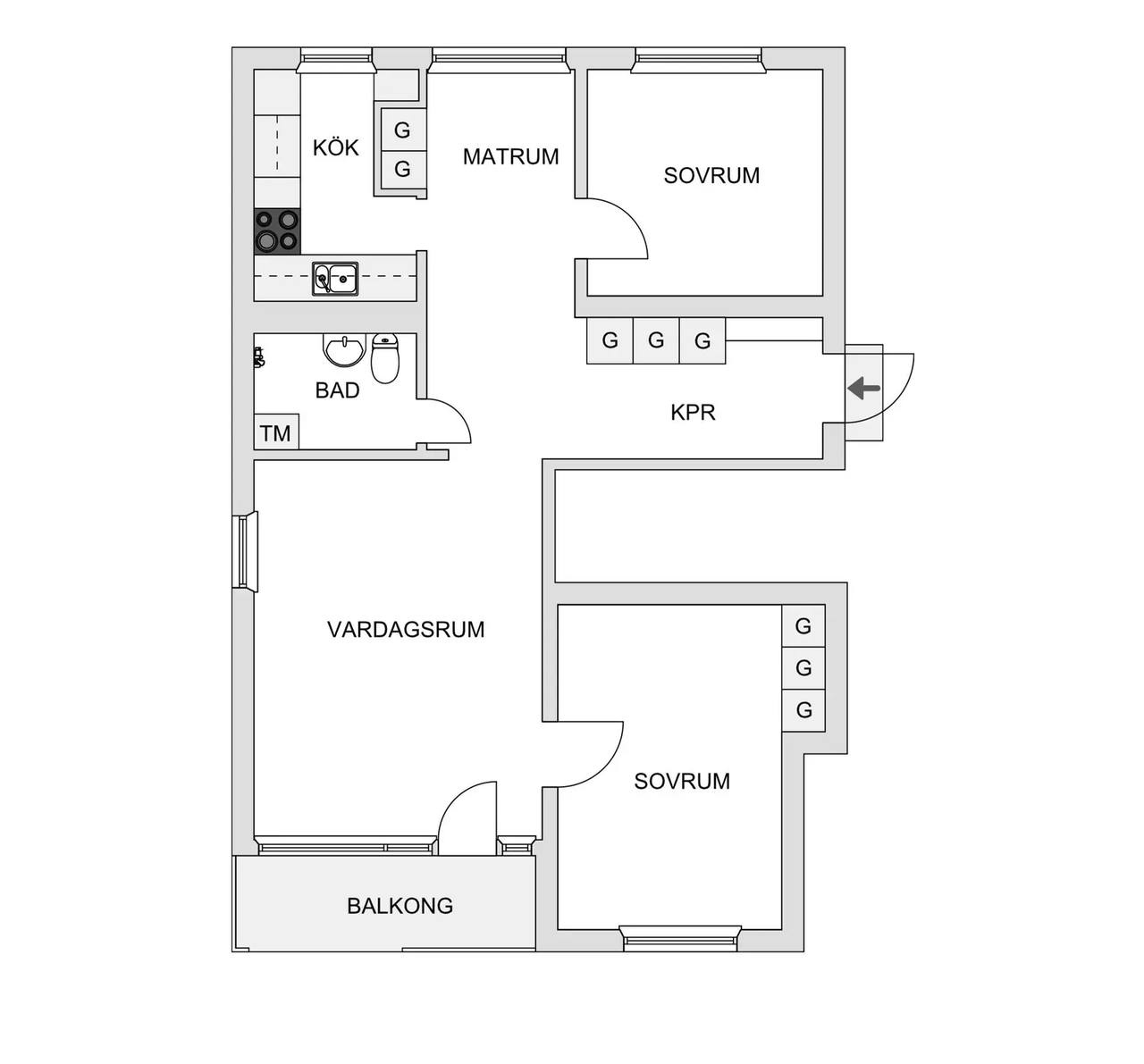 Floor plan for Bogatan 21