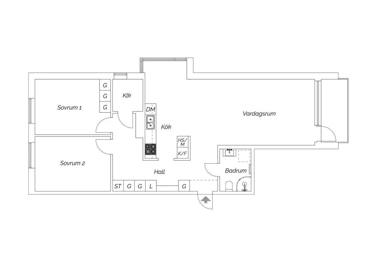 Planritning för Bangatan 32