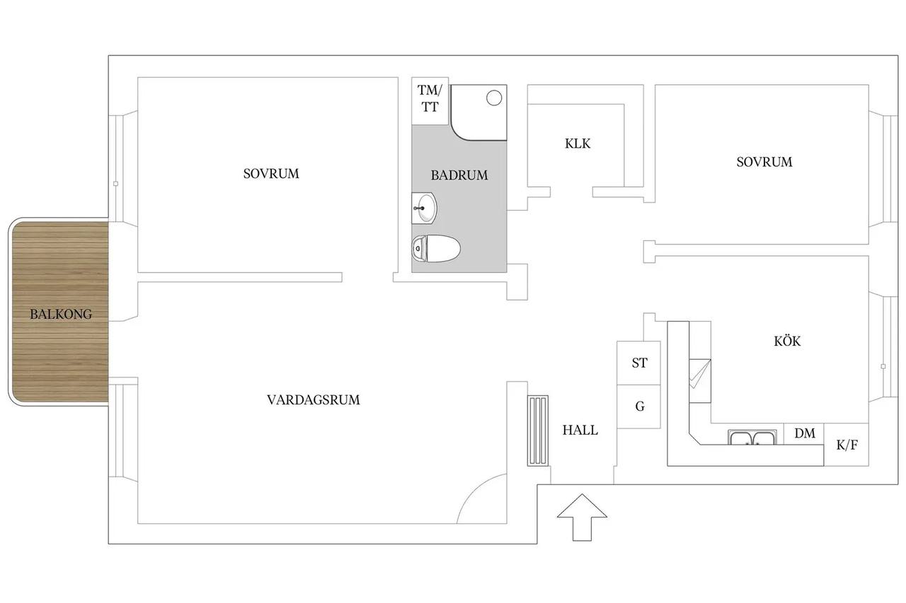 Planritning för Vegagatan 4C