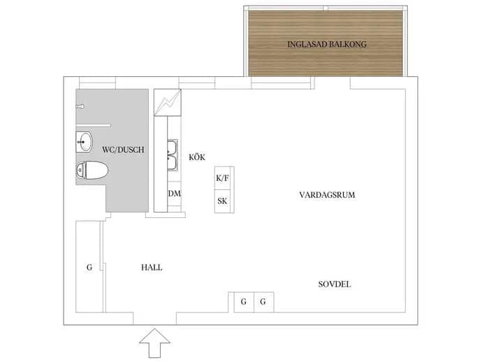 Floor plan for Rosenlundsgatan 4A