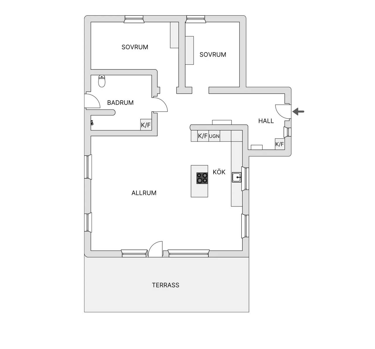 Planritning för Kultsjövägen 218