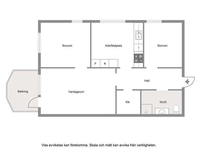 Floor plan for Fannagatan 30D