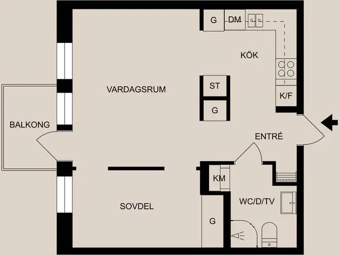 Planritning för Godsgatan 7