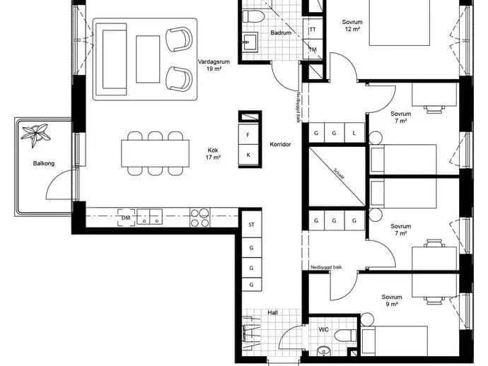 Floor plan for Tellusborgsvägen 87