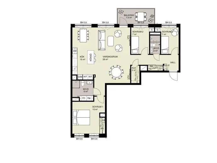 Floor plan for Barnängsgatan 2