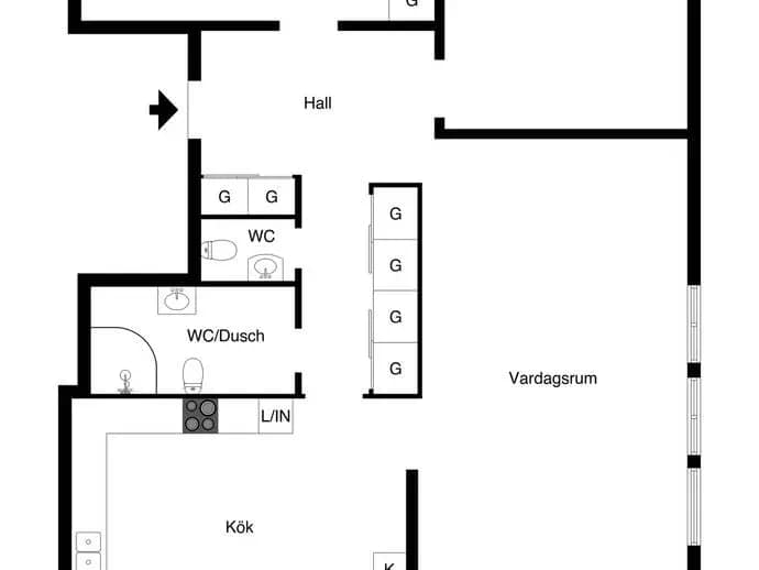 Planritning för Klarabergsvägen 12A