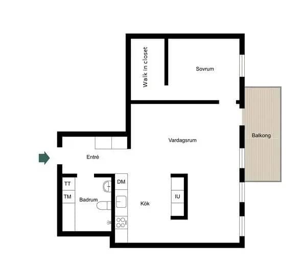 Floor plan for Kavallerivägen 2B