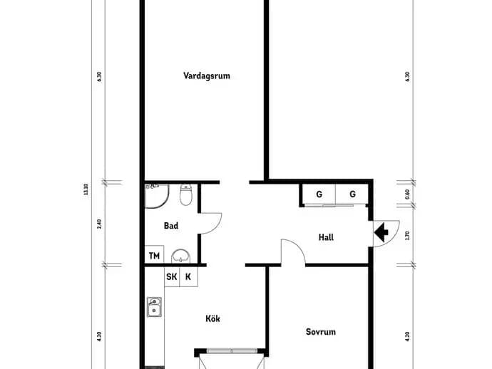 Floor plan for Arvesgärde 28