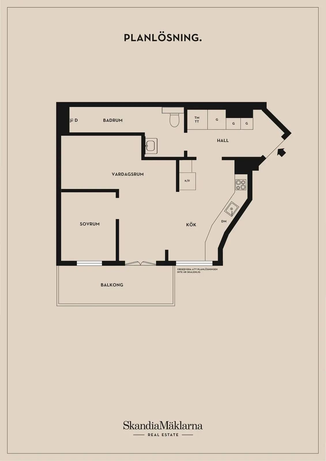 Floor plan for Hjärnegatan 4A