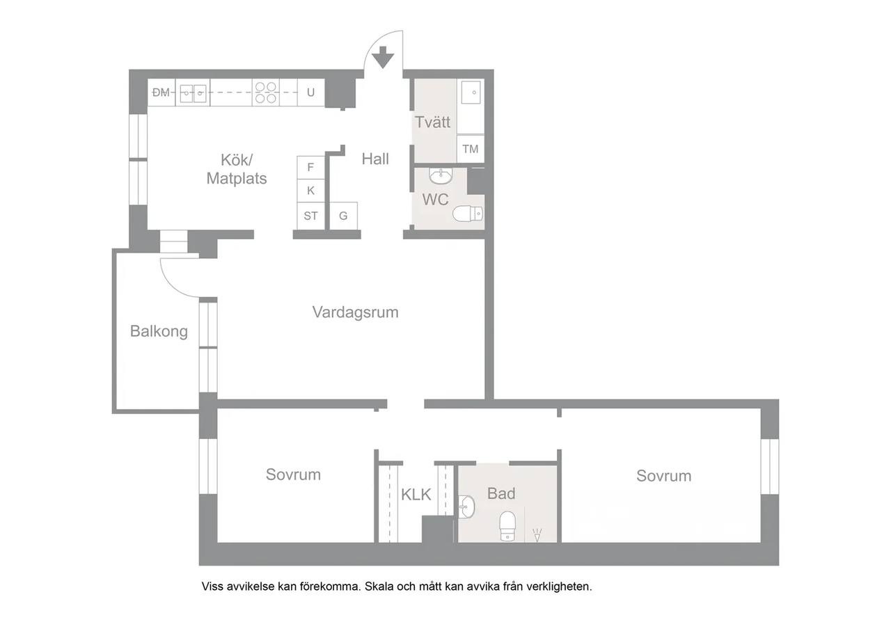 Floor plan for Falsterbovägen 8B