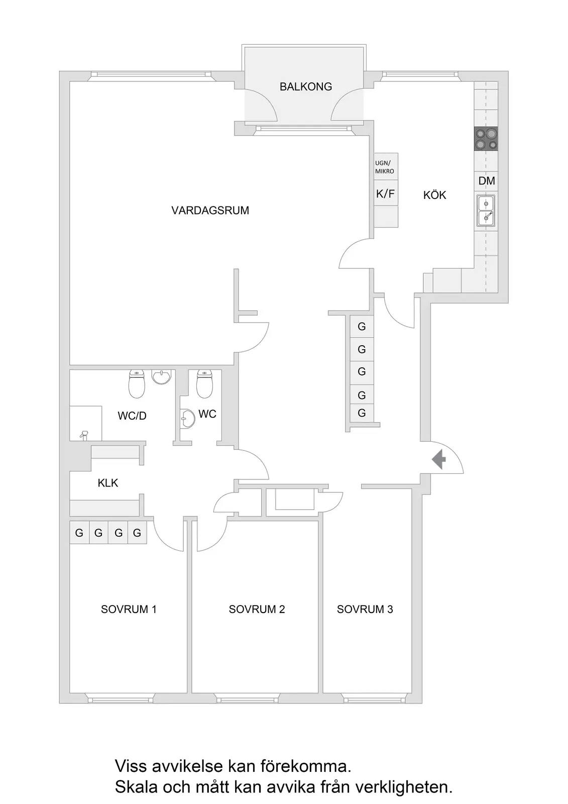 Floor plan for Fyrverkarbacken 32, 6 tr