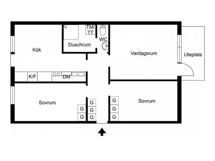 Floor plan for Kihlmansgatan 20C