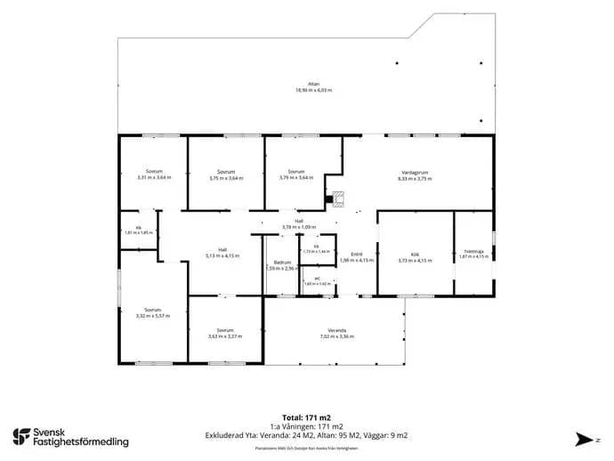 Floor plan for Springaregatan 5