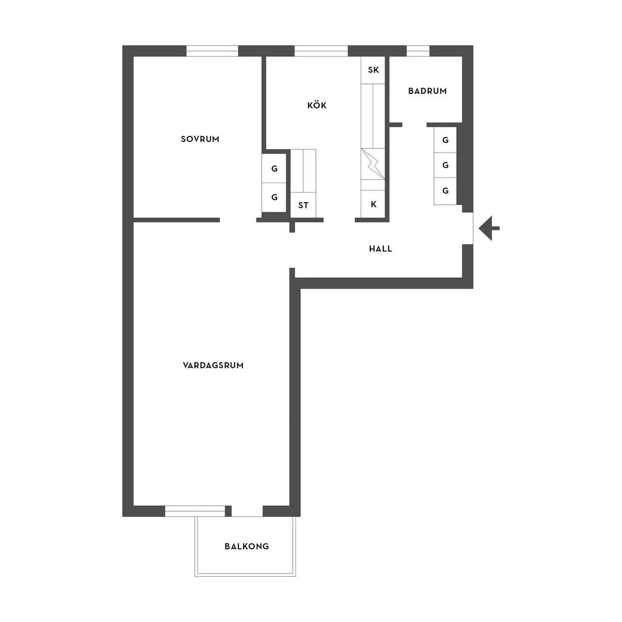 Floor plan for Tingstugatan 44A