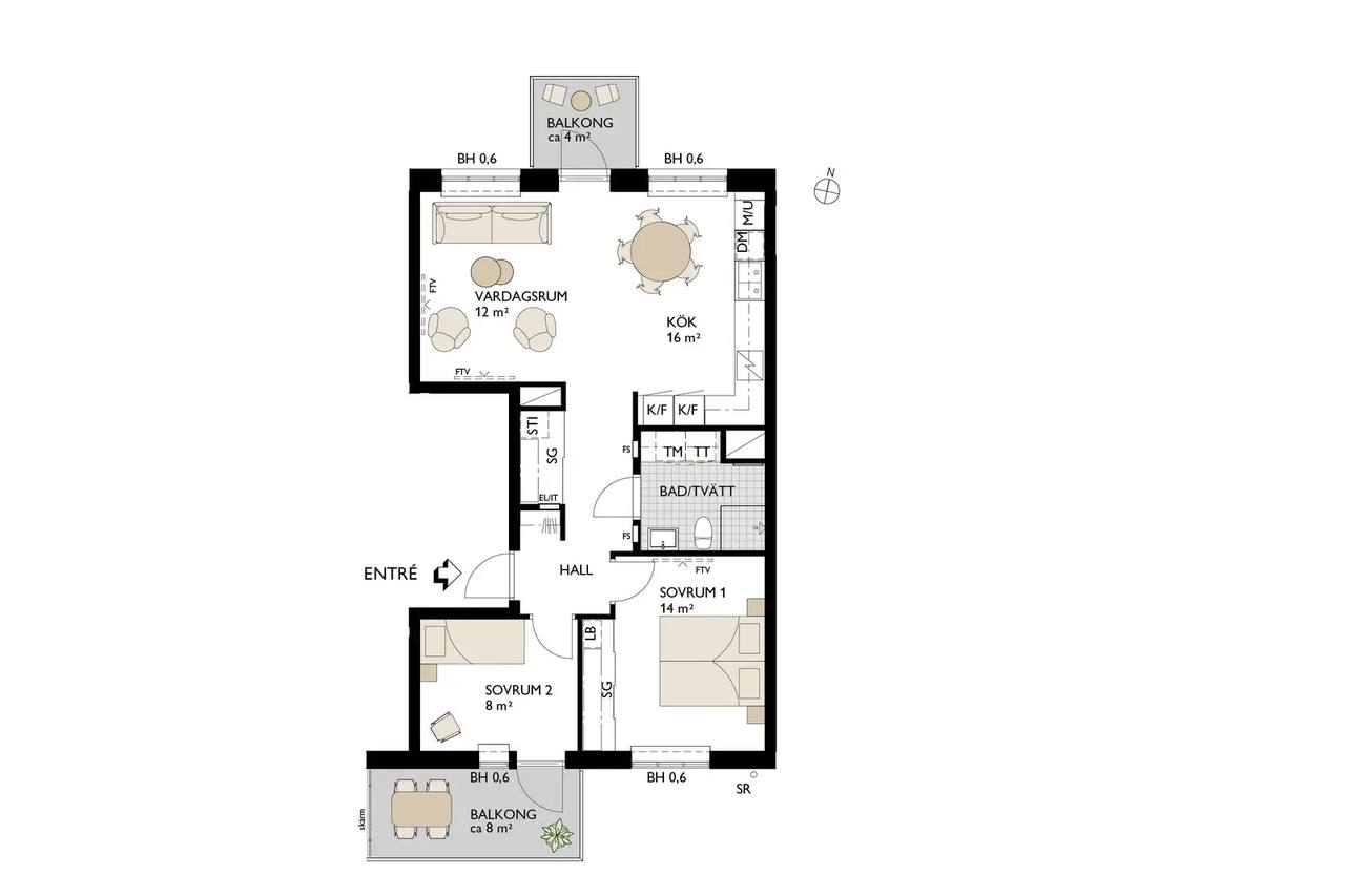 Floor plan for Spinnerigatan 9