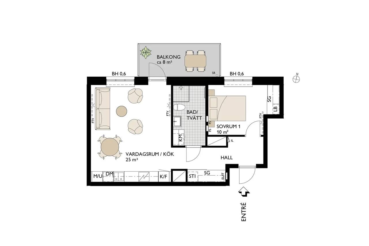 Floor plan for Spinnerigatan 7