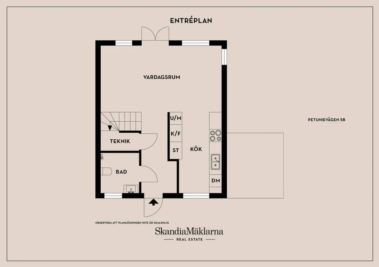 Planritning för Petunievägen 5B