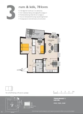 Planritning för Tegelvägen 1A