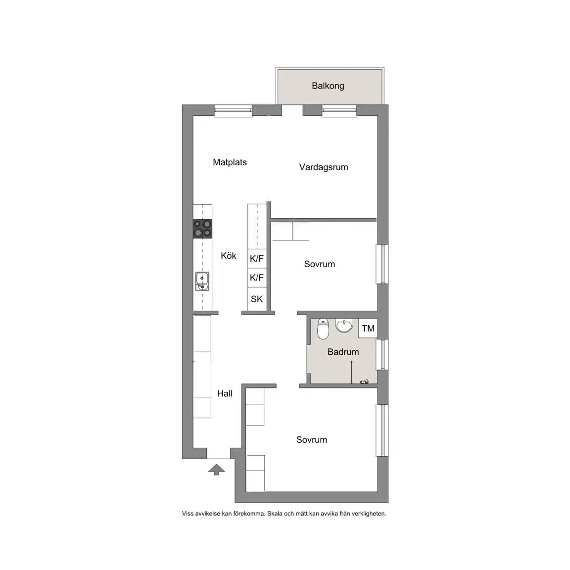 Planritning för Stavangergatan 64, 4 tr