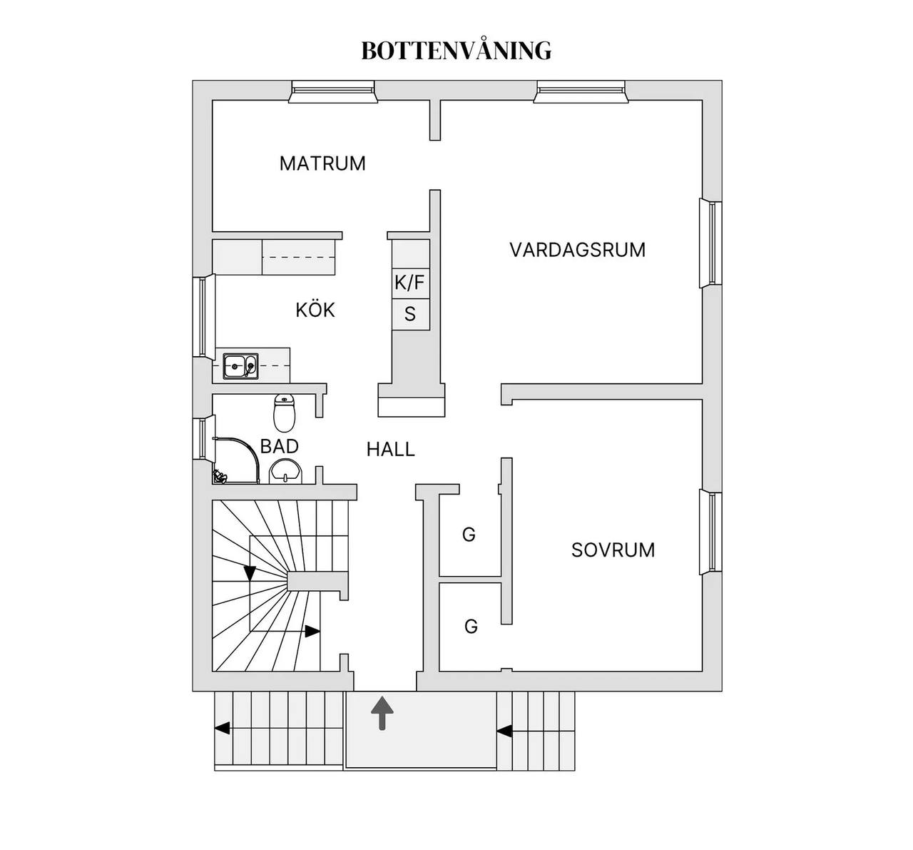 Planritning för Nedergårdsvägen 3