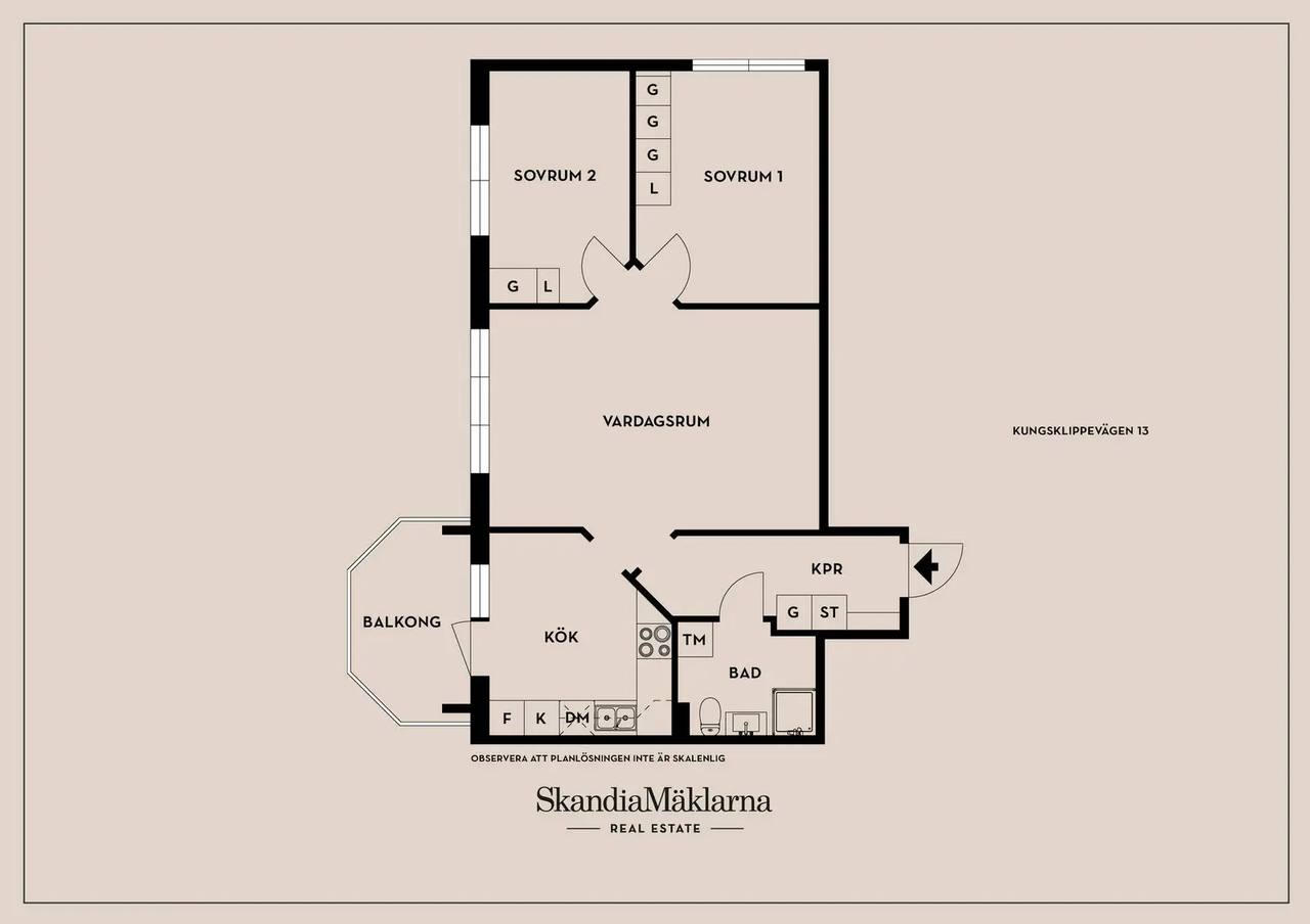 Planritning för Kungsklippevägen 13